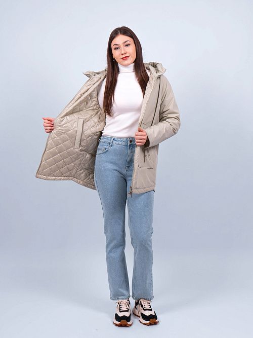 GWC4767I-G852 Куртка удлиненная женская зеленый ICEbear 