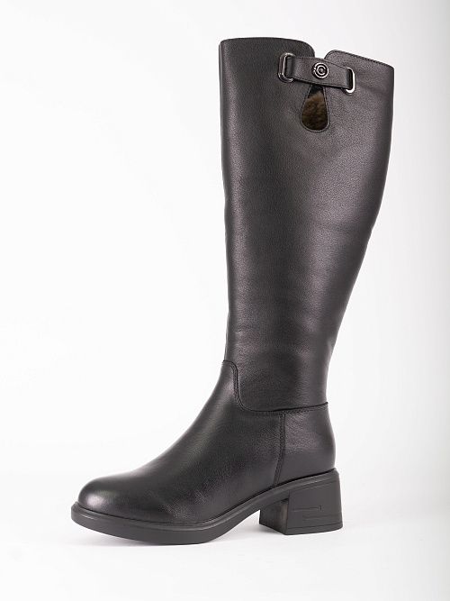 XMK-42087-1A-KW Сапоги женские натуральная кожа черный Madella 