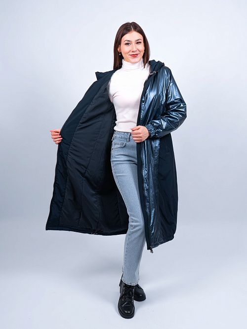 N72688/1 Пальто утепленное женское синий Baimuni 