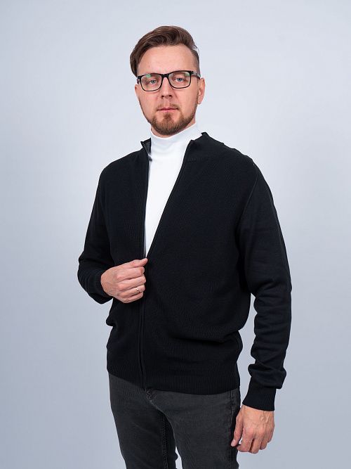 826-0230.O019.Y000.L.S0401 Кардиган мужской черный LUXOR 