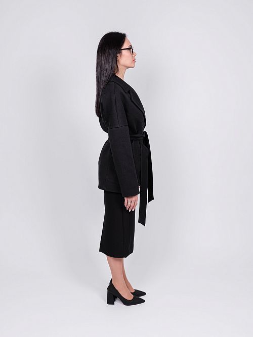 KR-292-Рубчик-15 Пальто женское черный 365 