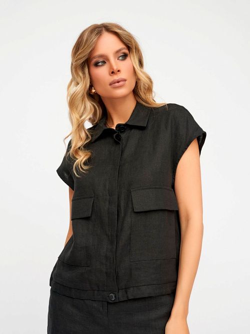 7842 ИЛ24 Блузка женская черный ELECTRA STYLE 