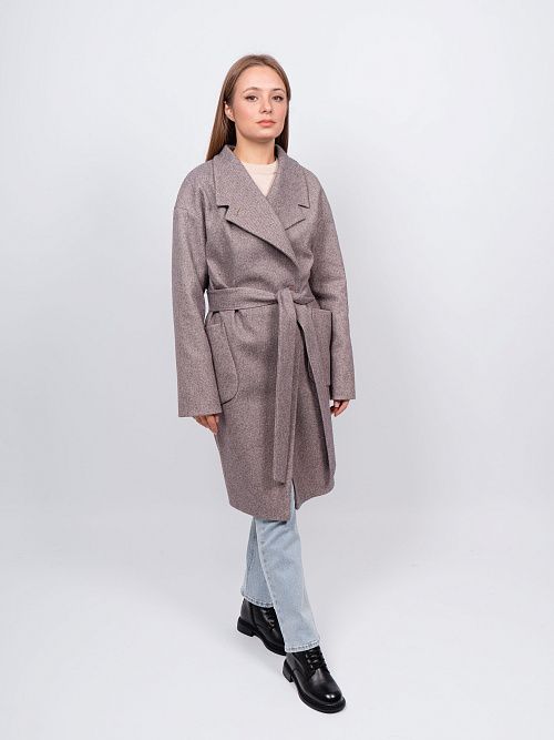 KR-171/8-Рубчик Пальто женское темно-коричневый 365 