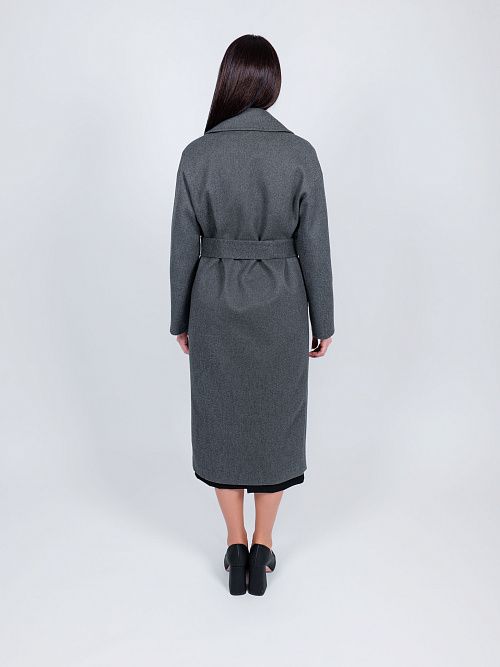 KR-296-рубчик-2 Пальто женское антрацит 365 