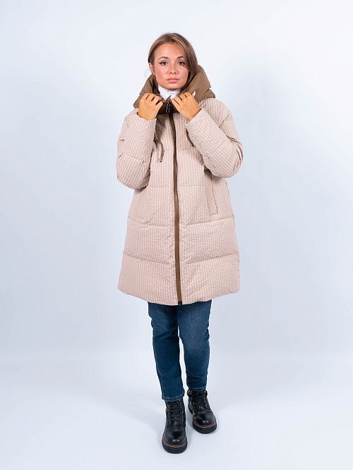 78685/3 Пальто утепленное женское бежевый Baimuni 