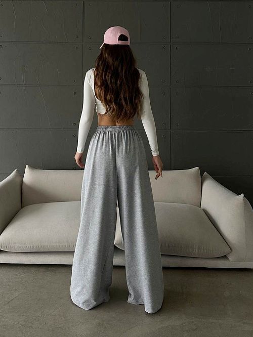 4547-gray Брюки женские серый GIRL 