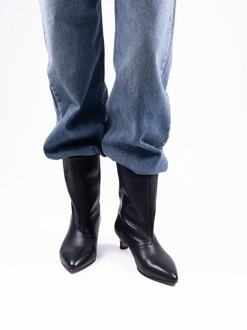 NE094D-N209-P01 Полусапоги женские натуральная кожа черный 365 