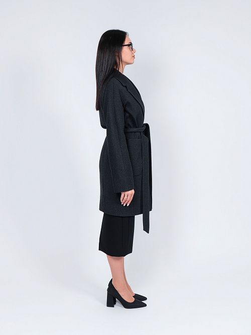 KR-293-МИЛЛ-6 Пальто женское темно-серый 365 