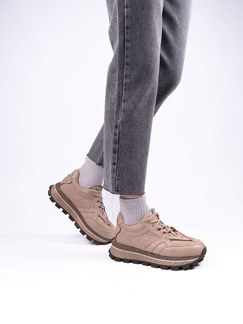 8330-RA6115-M111 Полуботинки женские натуральная кожа бежевый 365 