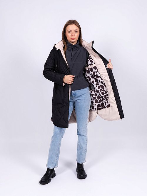 9209-1 Пальто женское черный Baimuni 