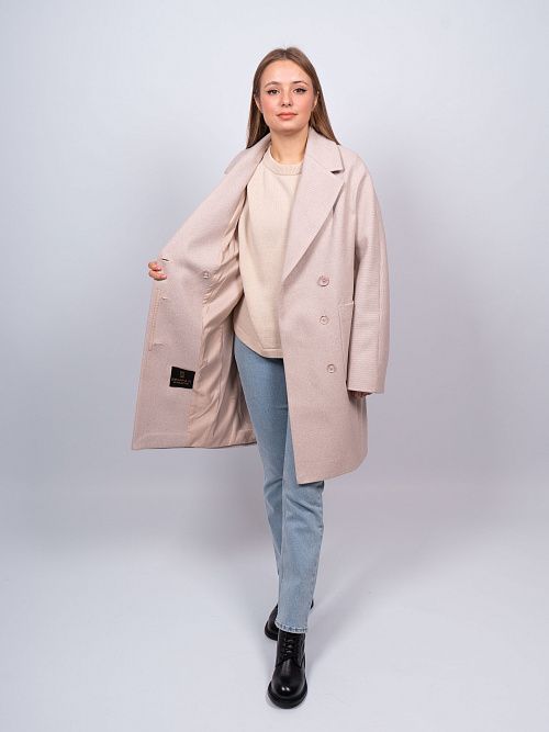 KR-293-Рубчик-6 Пальто женское светло-бежевый 365 