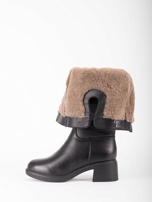 XMK-42087-1A-KW Сапоги женские натуральная кожа черный Madella 