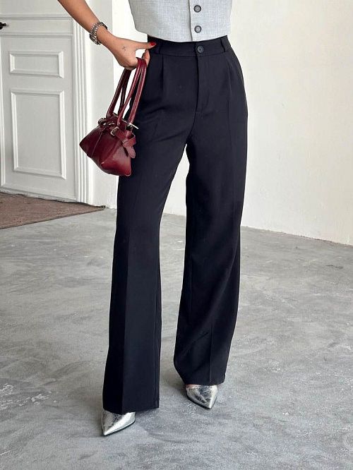 4002-black Брюки женские черный Girl 