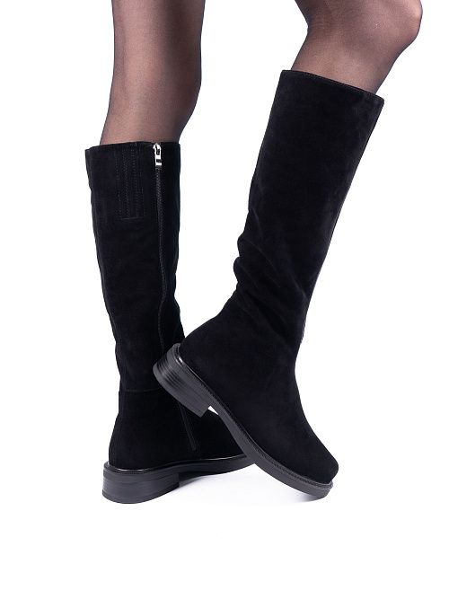 H740-D60-2BZM Сапоги женские натуральная кожа черный 365 