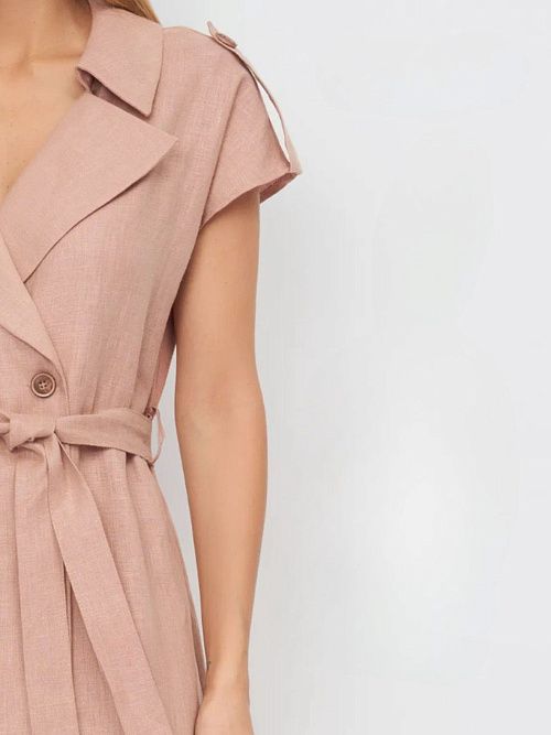 52113-ПЛ Платье женское бежево-розовый ELECTRA STYLE 