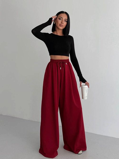 4547-bordo Брюки женские бордовый GIRL 